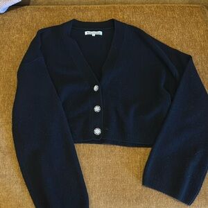 Reformation Cropped Embellished Cardigan